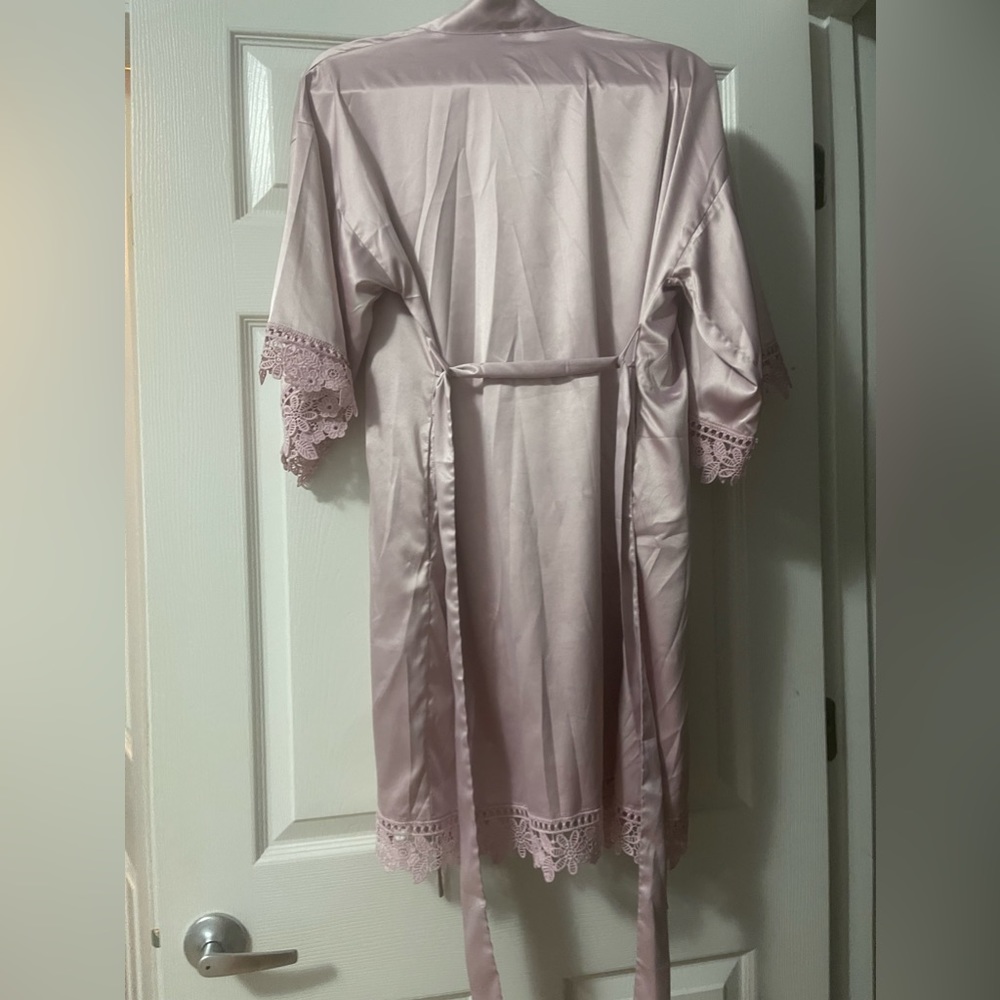 Pink silk robe